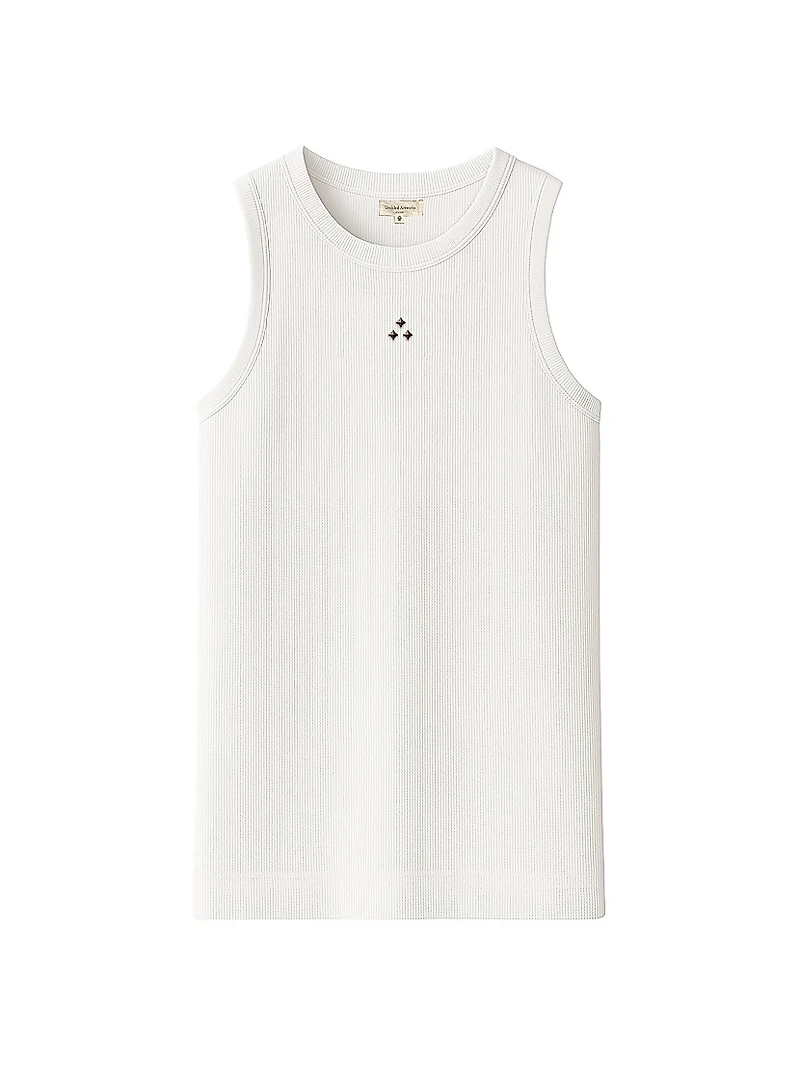 Destroy and Rebuild Rivet Rib-Knit Cotton Tank