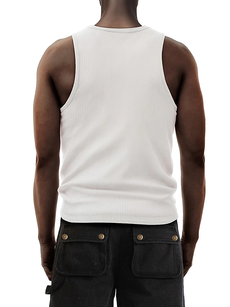 Destroy and Rebuild Rivet Rib-Knit Cotton Tank
