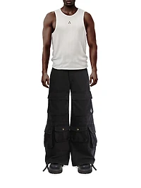 Destroy and Rebuild Rivet Rib-Knit Cotton Tank