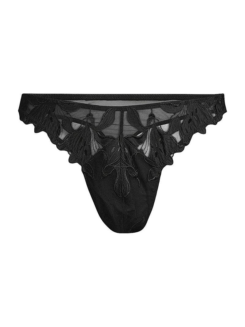 Lily Embroidered Stretch Thong