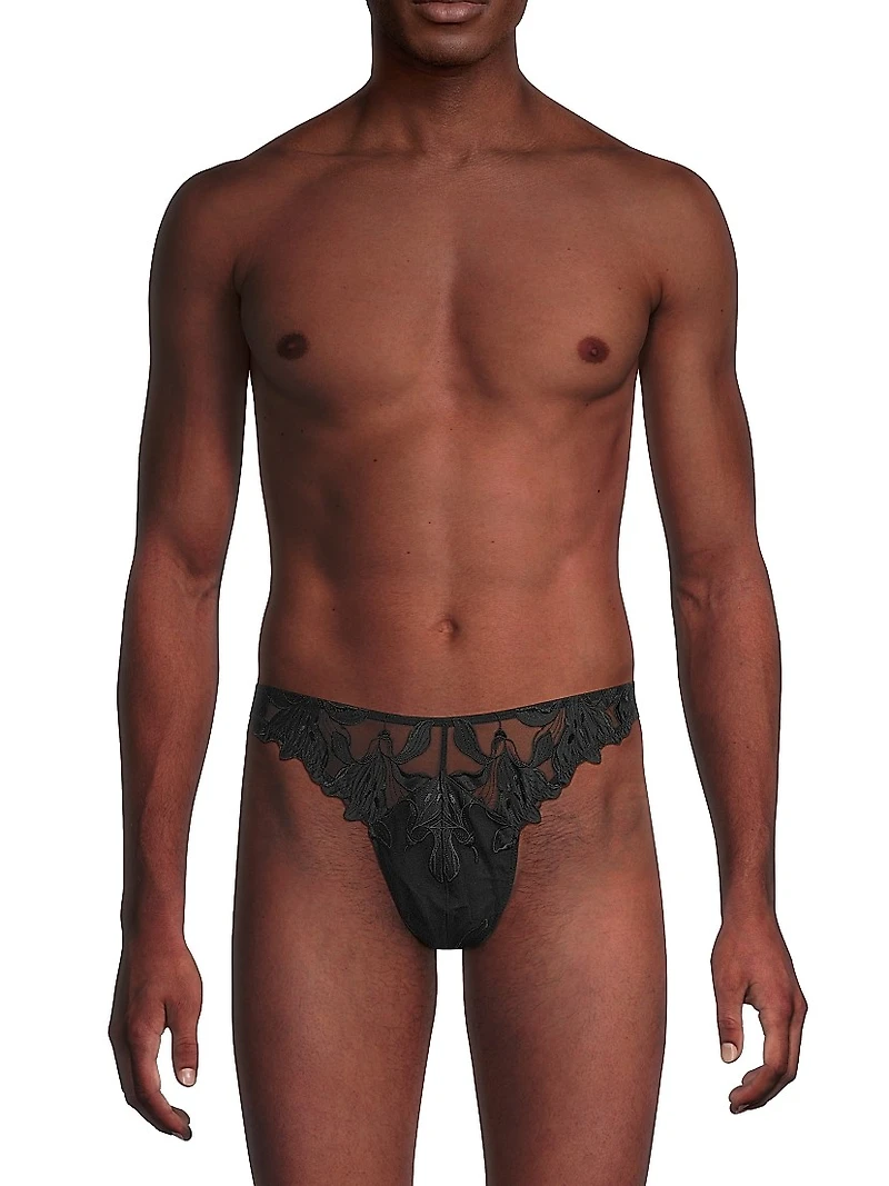 Lily Embroidered Stretch Thong
