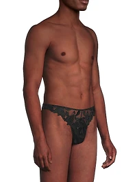 Lily Embroidered Stretch Thong