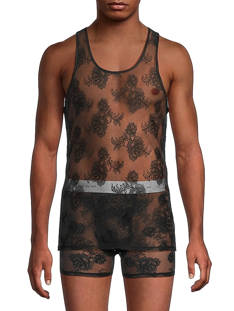 Bouquet Floral Lace Tank Top