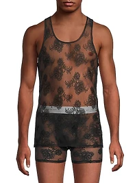 Bouquet Floral Lace Tank Top