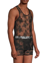 Bouquet Floral Lace Tank Top
