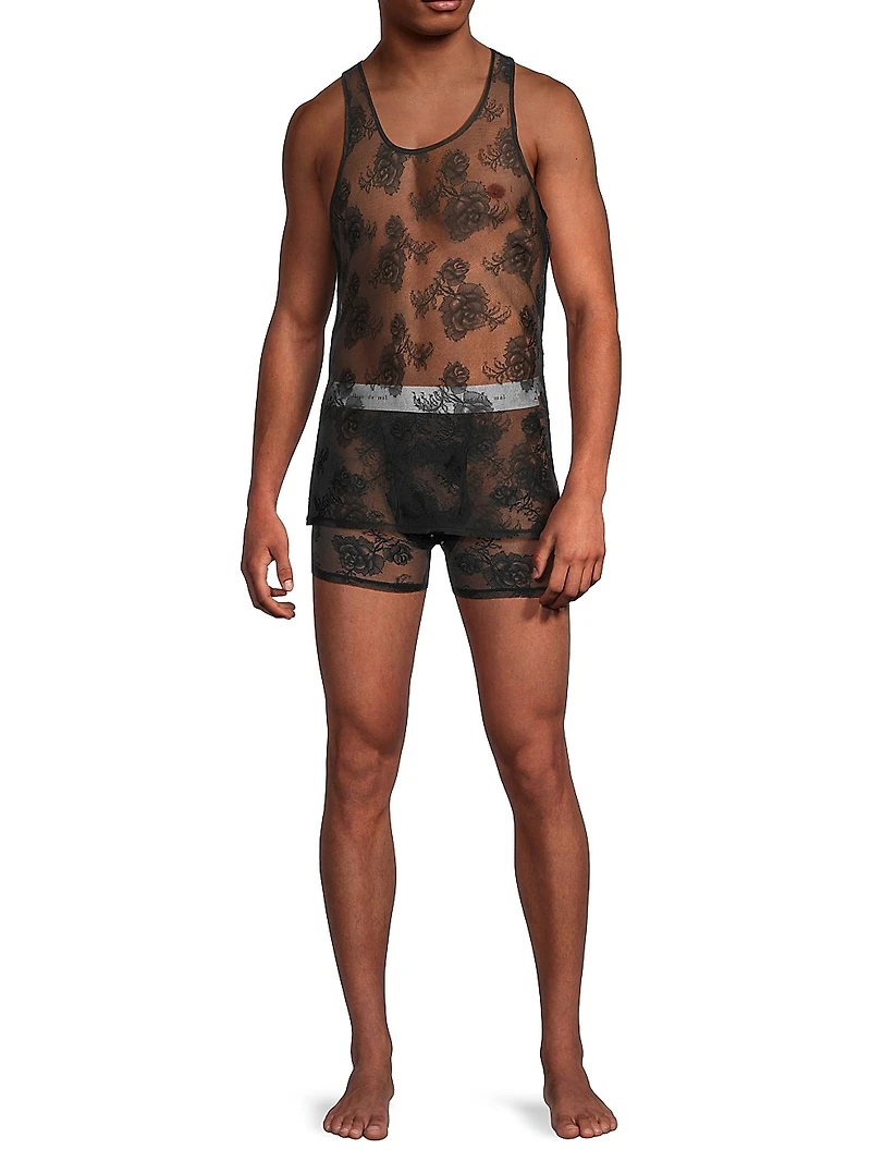 Bouquet Floral Lace Tank Top