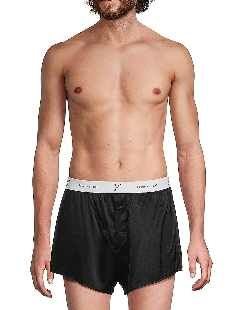 Logo Silk Boxer Trunks