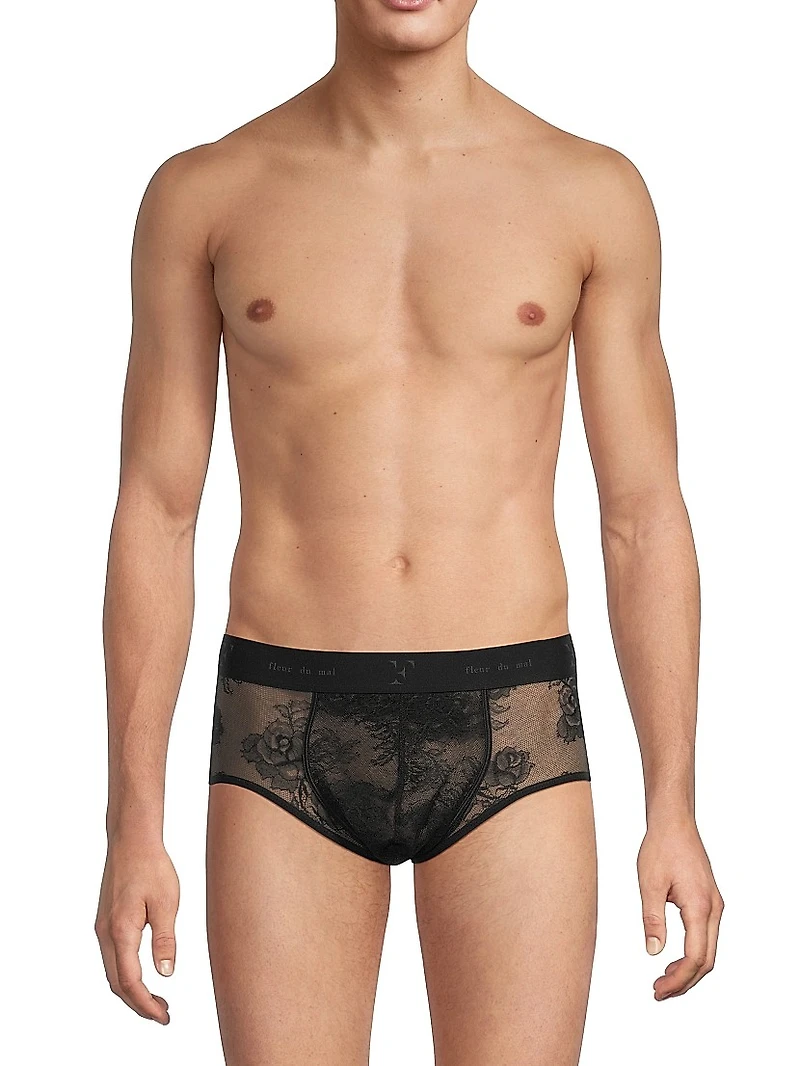Bouquet Sheer Floral Lace Brief