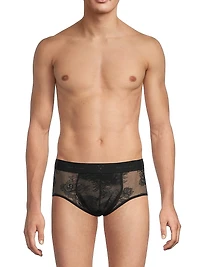 Bouquet Sheer Floral Lace Brief