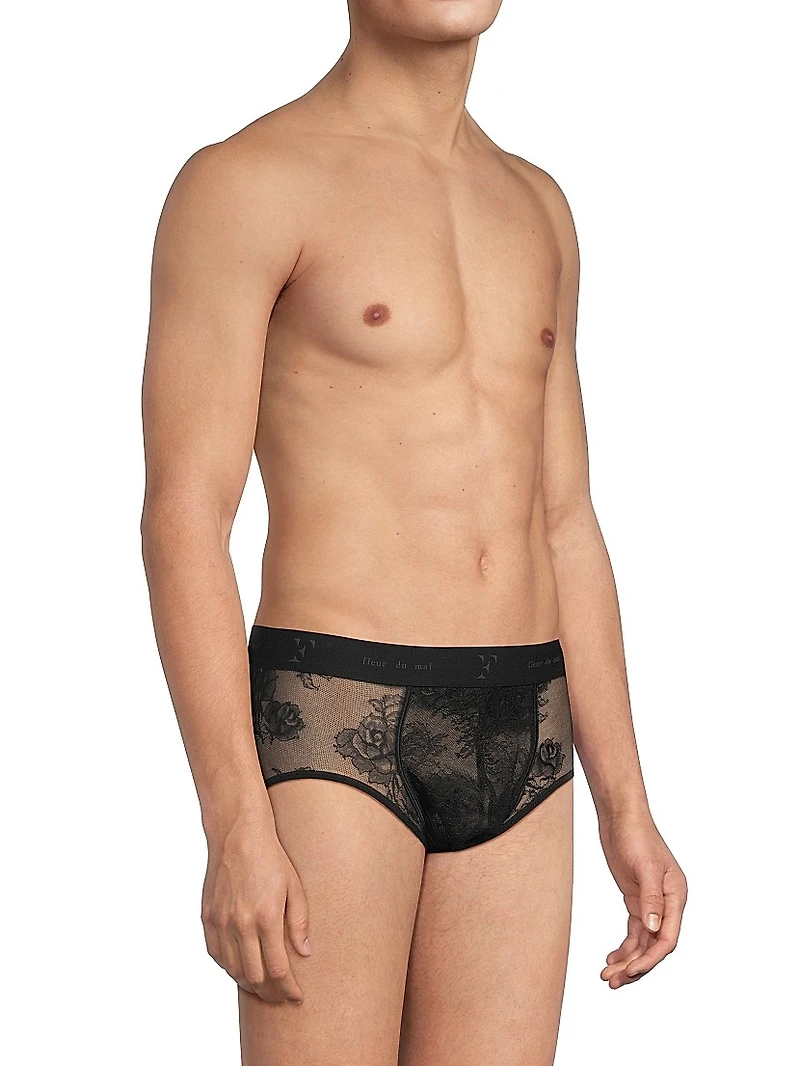 Bouquet Sheer Floral Lace Brief