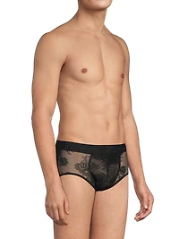 Bouquet Sheer Floral Lace Brief