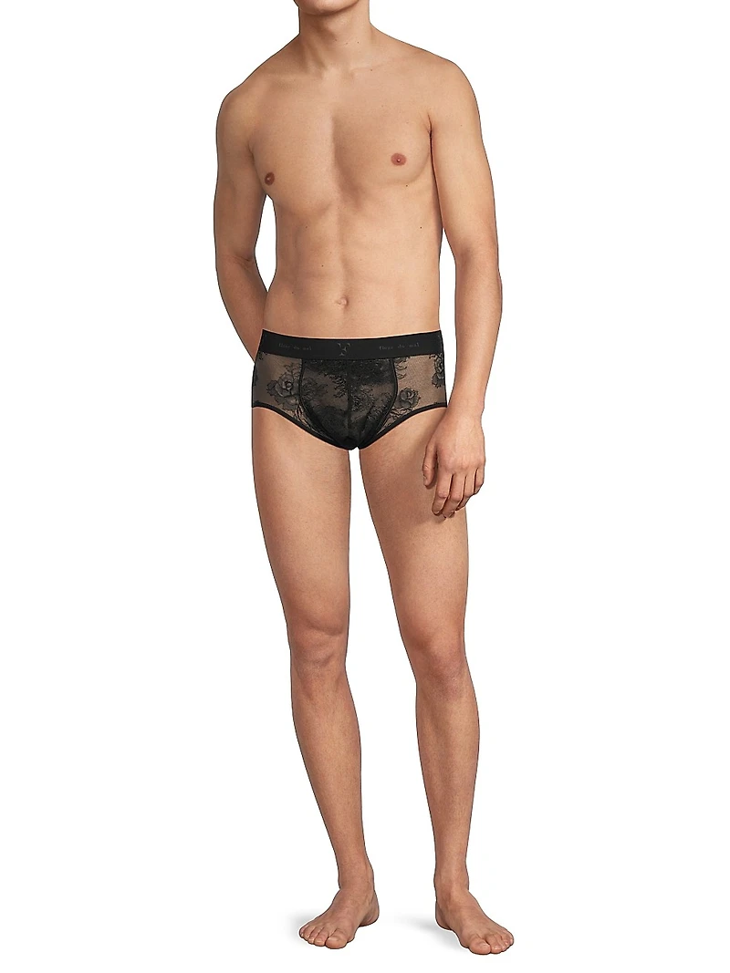 Bouquet Sheer Floral Lace Brief