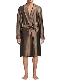 Logo Jacquard Silk-Blend Robe