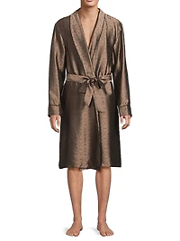Logo Jacquard Silk-Blend Robe