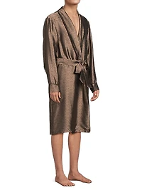 Logo Jacquard Silk-Blend Robe