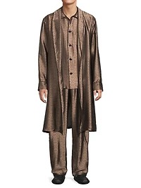Logo Jacquard Silk-Blend Robe