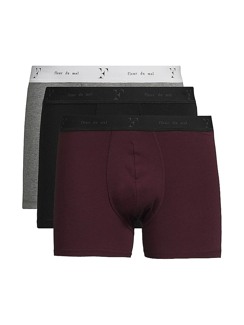 Three-Pack Logo Stretch-Cotton Boxer Set