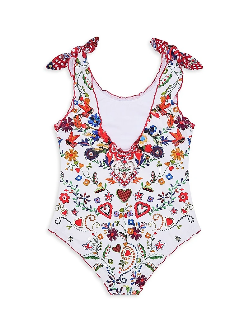 Girl's Printed One-Piece Swimsuit