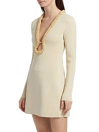 Zev Beaded Knit Minidress