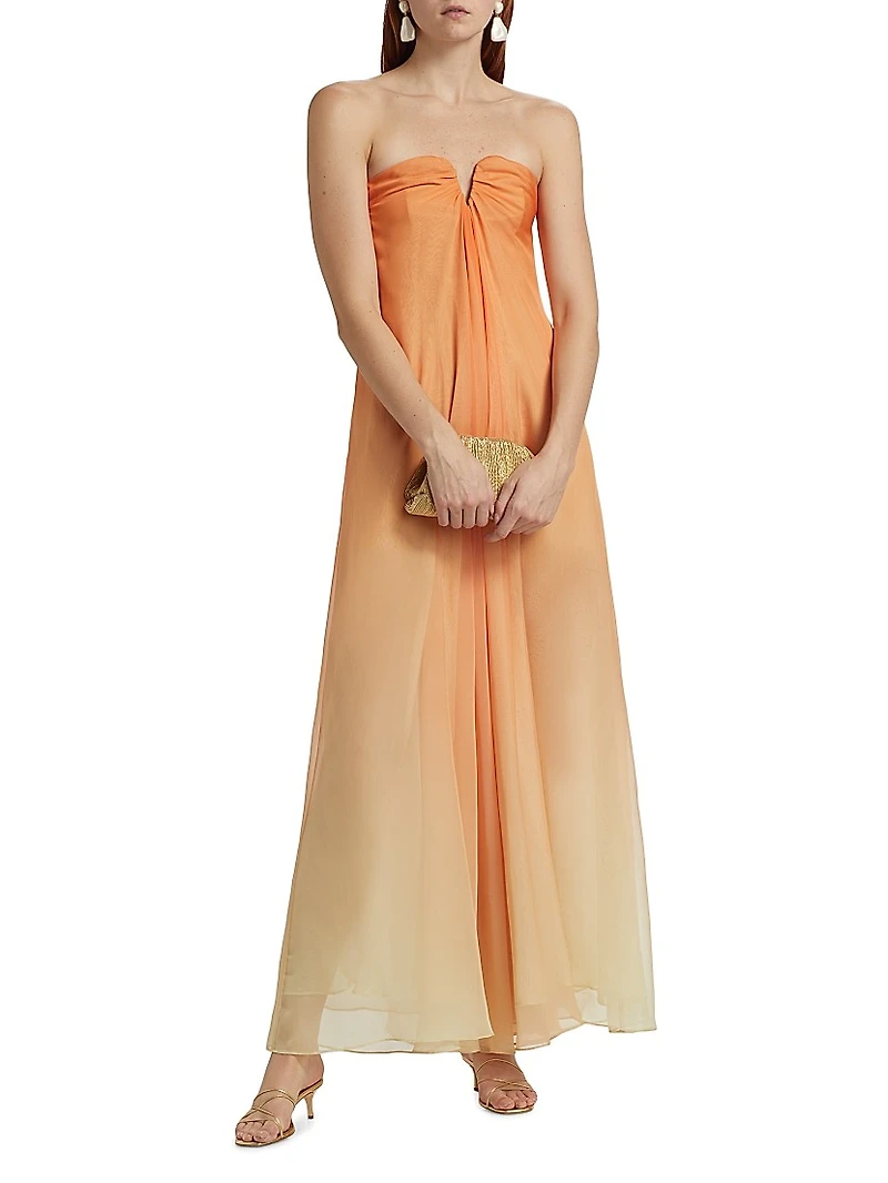 Janelle Ombré Strapless Gown