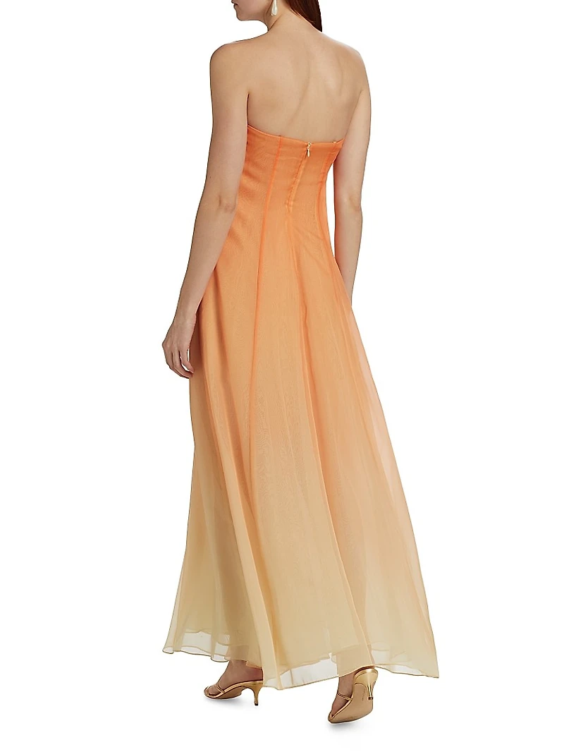 Janelle Ombré Strapless Gown