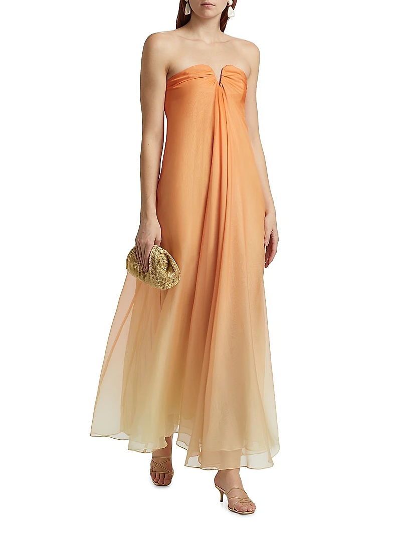 Janelle Ombré Strapless Gown