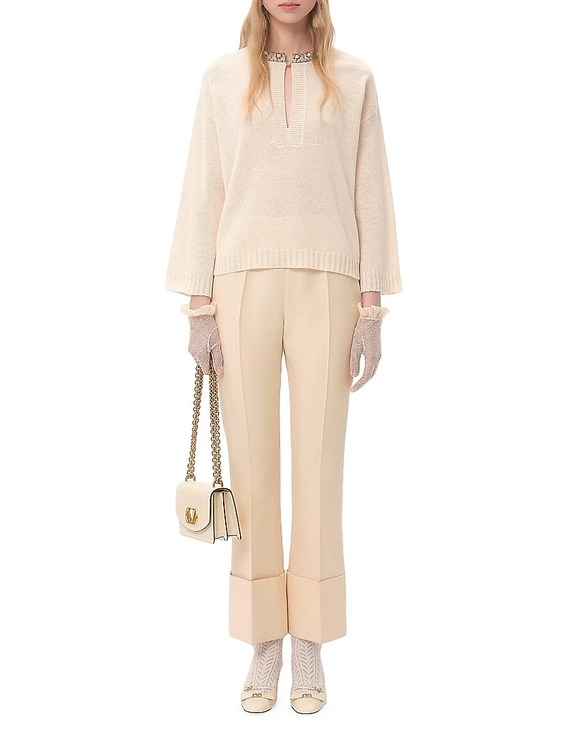 Embroidered Wool Sweater