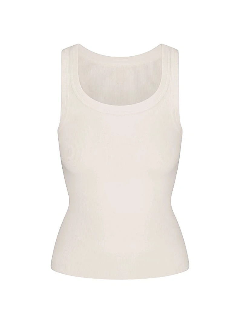 Cotton Rib Scoop Neck Tank