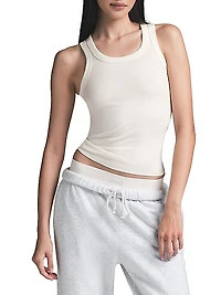 Cotton Rib Scoop Neck Tank