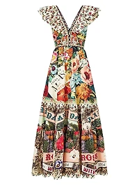 Aromatic Amor Cotton Floral Maxi Dress