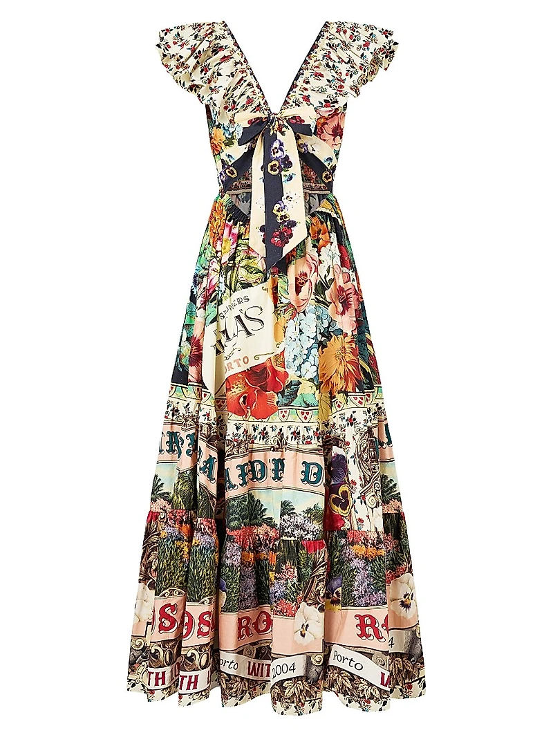 Aromatic Amor Cotton Floral Maxi Dress