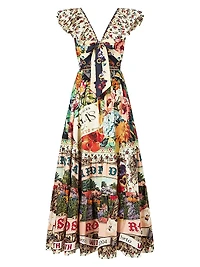 Aromatic Amor Cotton Floral Maxi Dress