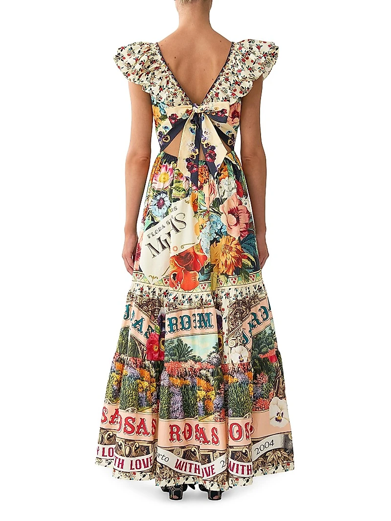 Aromatic Amor Cotton Floral Maxi Dress