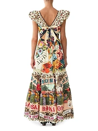 Aromatic Amor Cotton Floral Maxi Dress
