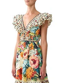 Aromatic Amor Cotton Floral Maxi Dress