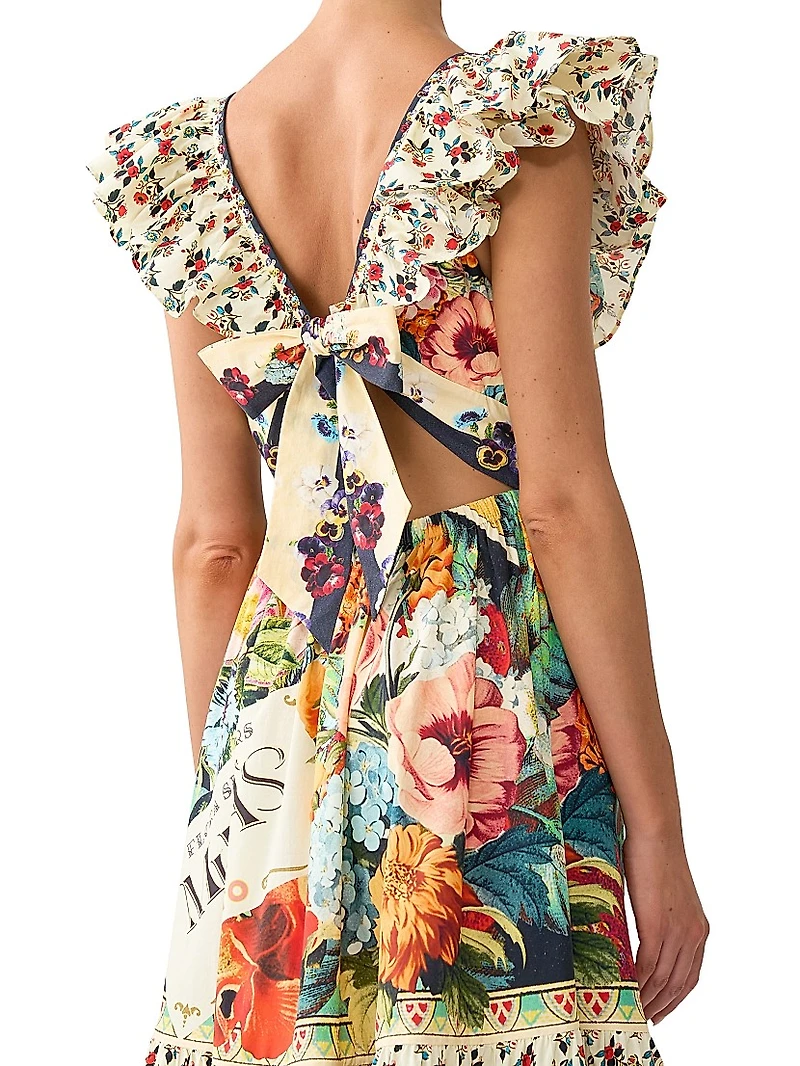 Aromatic Amor Cotton Floral Maxi Dress