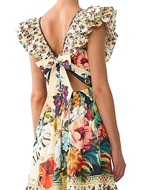 Aromatic Amor Cotton Floral Maxi Dress