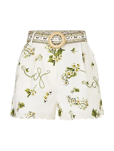 Botanical Utopia Linen Tuck Shorts