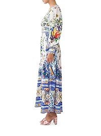 Tiles Darls Floral Silk Maxi-Dress