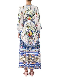 Tiles Darls Floral Silk Maxi-Dress