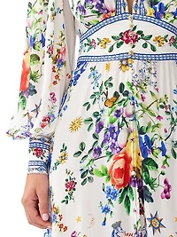 Tiles Darls Floral Silk Maxi-Dress