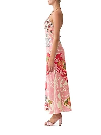 Pink Porto Floral Silk Charmeuse Slipdress