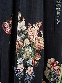 Noble Endeavours Floral Linen-Silk Wide-Leg Pants