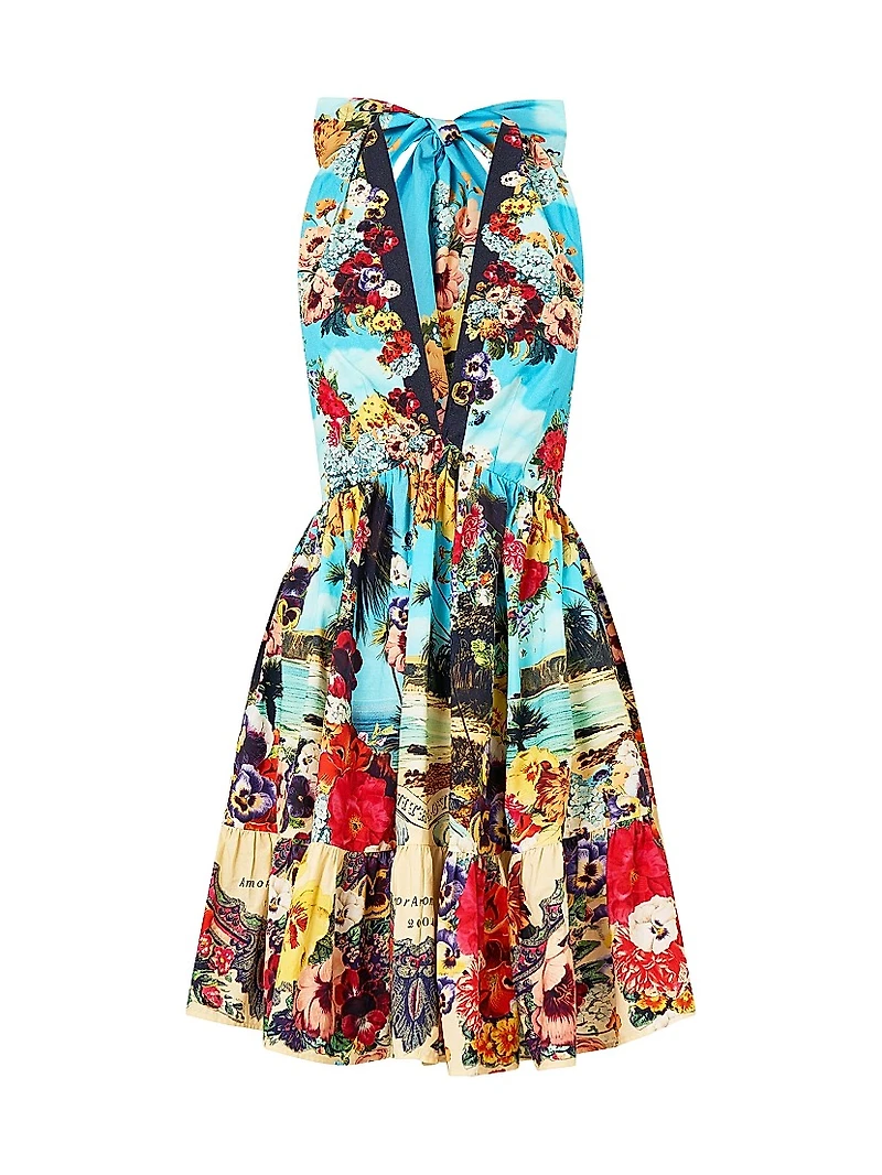 Bathing Bombshell Cotton Halter Minidress