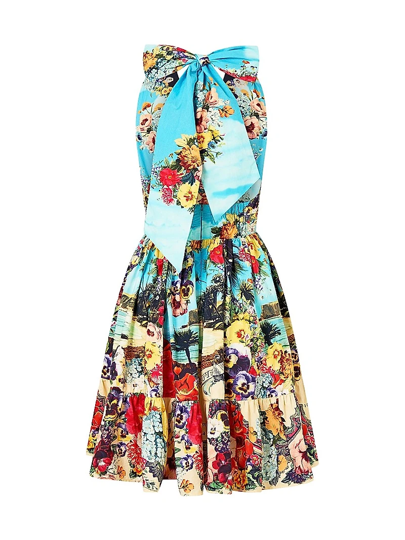 Bathing Bombshell Cotton Halter Minidress