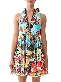 Bathing Bombshell Cotton Halter Minidress