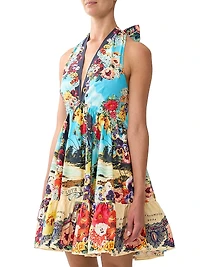 Bathing Bombshell Cotton Halter Minidress