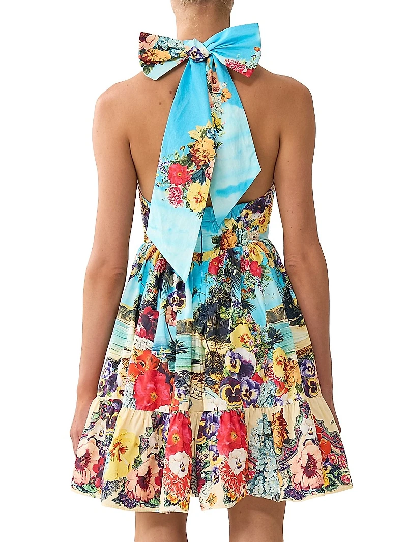 Bathing Bombshell Cotton Halter Minidress