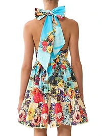 Bathing Bombshell Cotton Halter Minidress