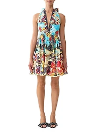 Bathing Bombshell Cotton Halter Minidress